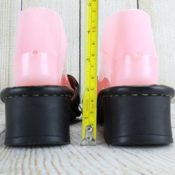 Josef Siebel Black Leather Strap Comfy Slide Low Block Heel Sandals US 10 - Picture 6 of 8